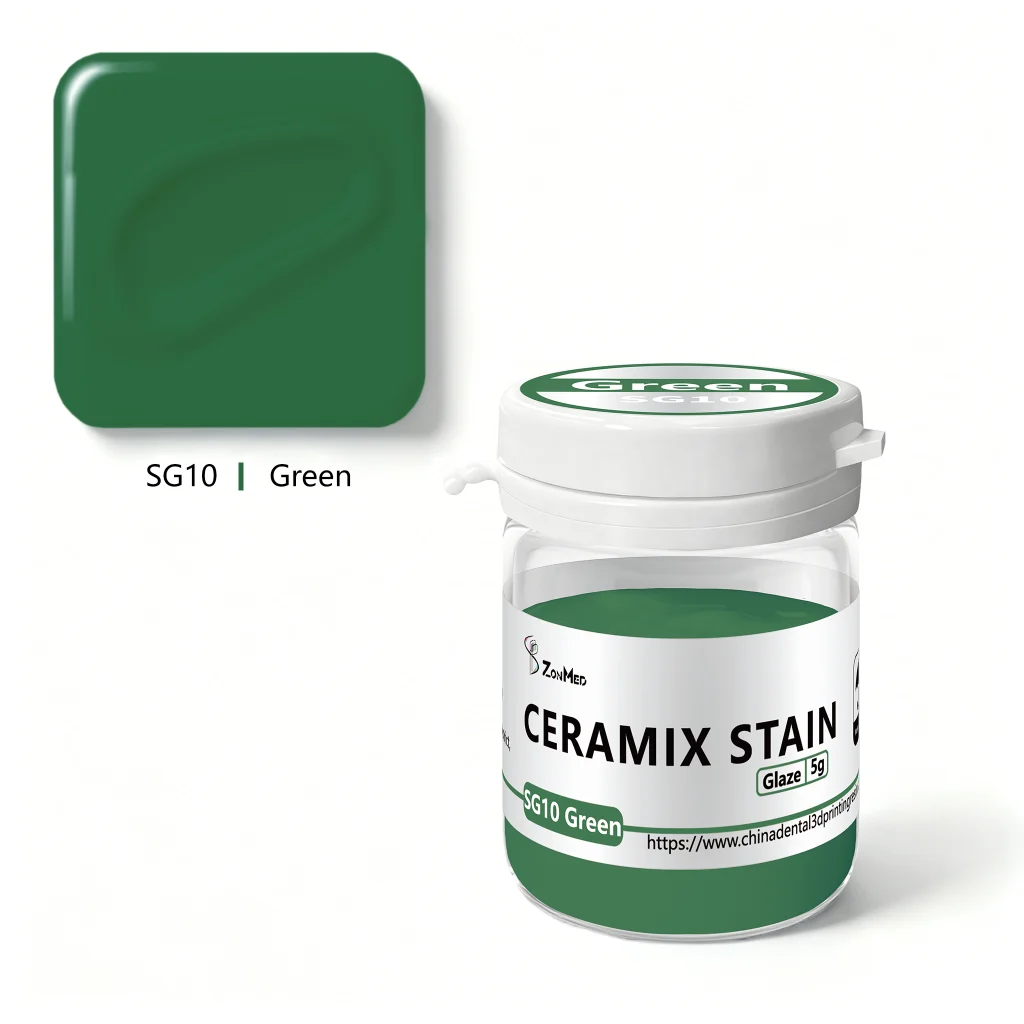 ZonMed Ceramix Stain SG10 Green - Professional Dental Ceramic Coloring Paste