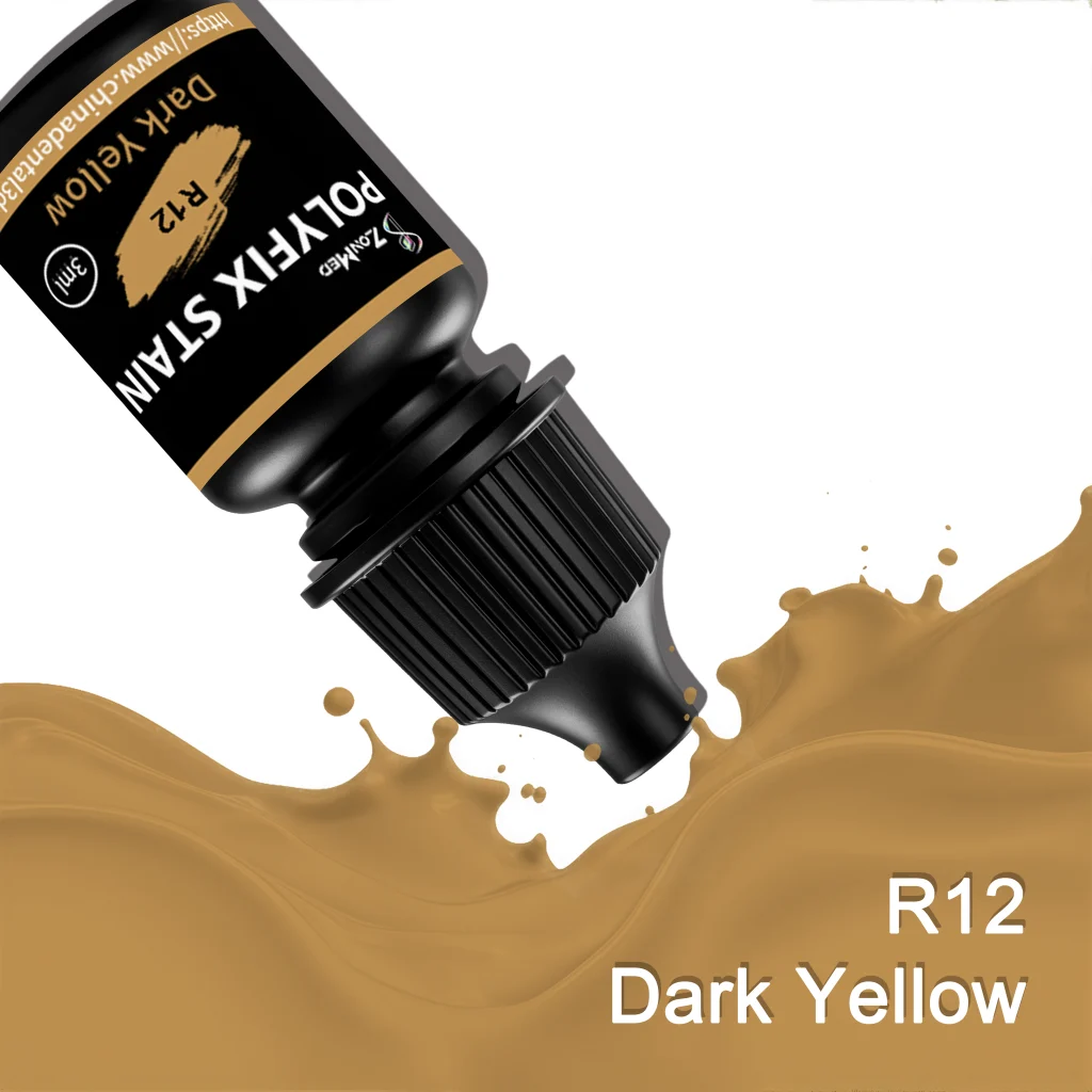 Zonmed Polyfix Stain R12 Dark Yellow Ceramic Staining Liquid