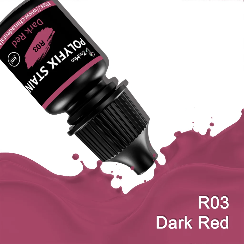 Zonmed PolyFix™ Dental Staining Resin - Dark Red (R03) for Deep Vascular Gingival Characterization