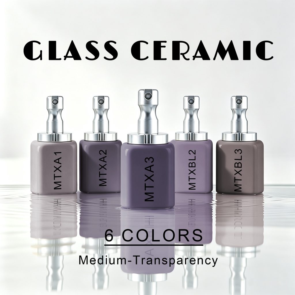 Professional ZonMed glass ceramic staining system for digital dental restorations, featuring 6 shades with medium-transparency for natural aesthetic results.