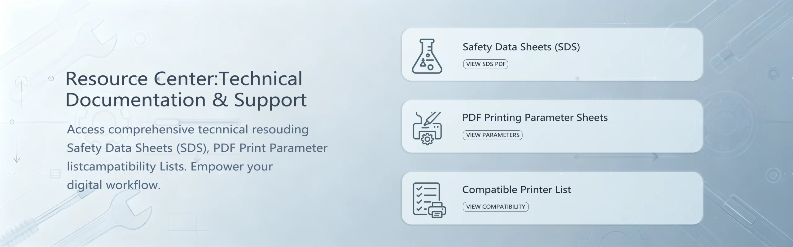 Zonmed Resource Center Technical Documentation Safety Data Sheets SDS PDF Print Parameters and Compatible Printer List