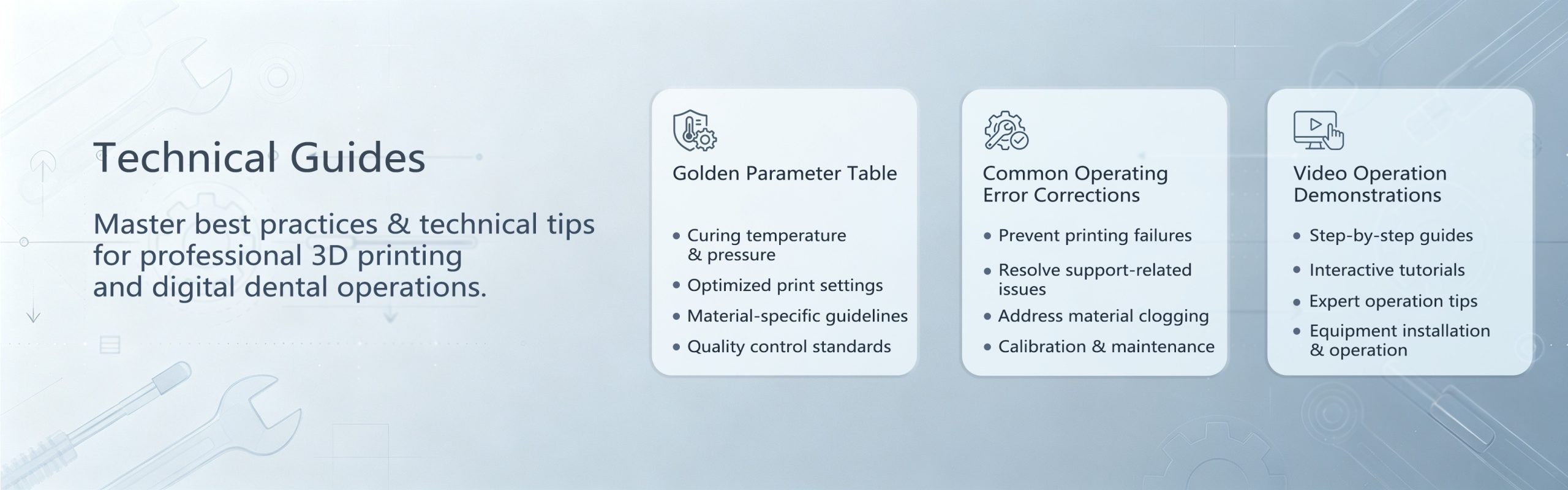 Zonmed Technical Guides Professional 3D Printing and Digital Dental Operations Golden Parameter Table and Video Demonstrations