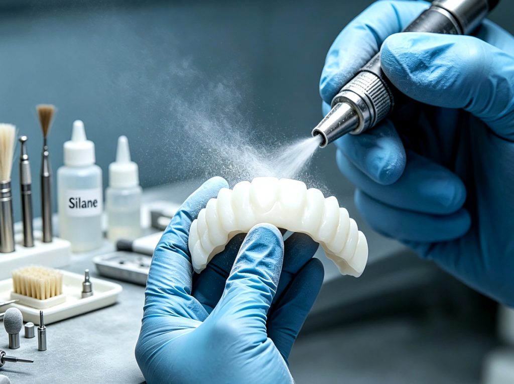 Zonmed Dental Restoration Staining Treatment Step 1 Cleaning and Air Spraying for Dental Lab