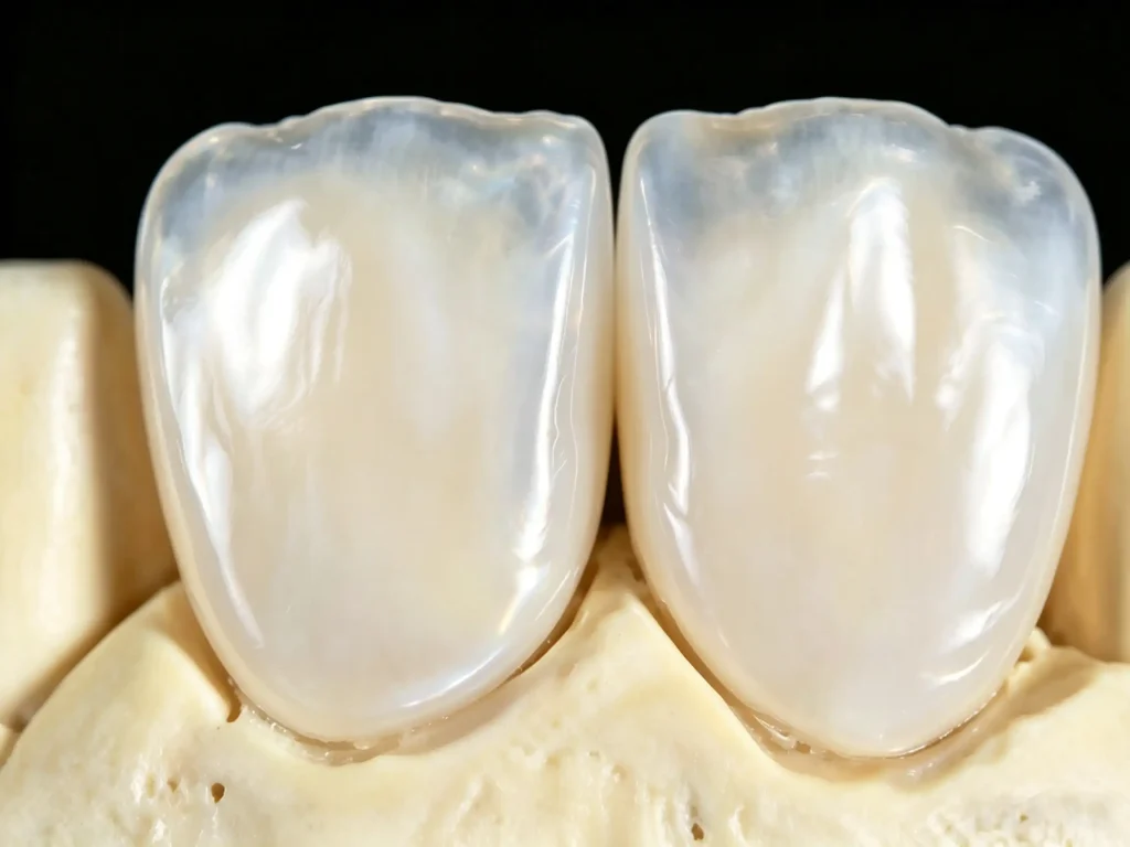 Zonmed Glass Ceramic Crowns on Model Showing Superior Marginal Fit