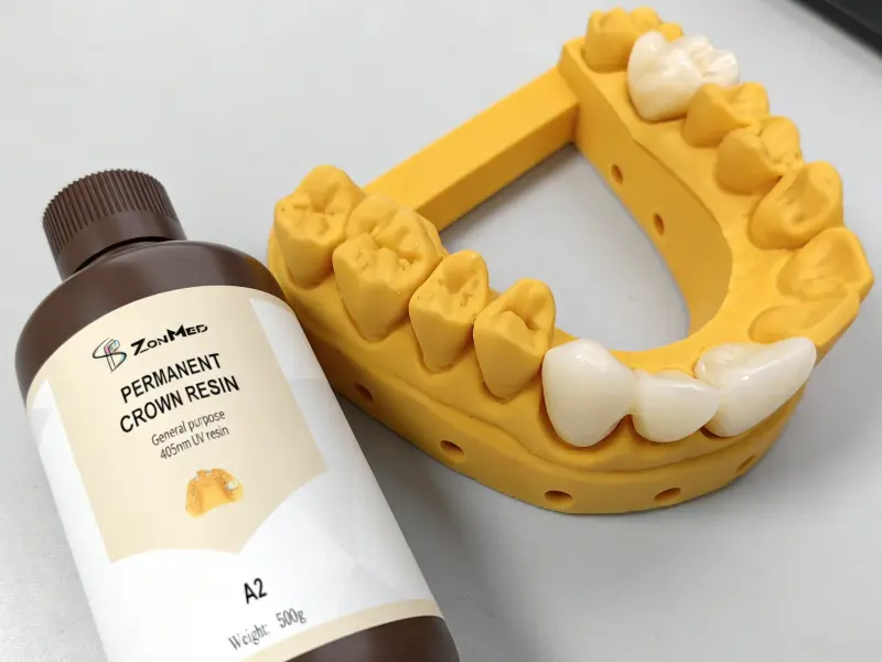 Zonmed dental model resin bottle and 3D printed dental model